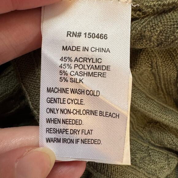 Market & Spruce Green Cable Knit Boat Neck Sweater Top NWT Women’s XS - Picture 9 of 10